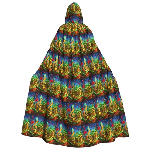 GUOLGP Kapuzenumhang mit Musiknoten-Druck, für Damen und Herren, für Halloween, Weihnachten, Karneval, Mottopartys GUOLGP Kapuzenumhang mit Musiknoten-Druck, für Damen und Herren, für Halloween, Weihnachten, Karneval, Mottopartys von GUOLGP