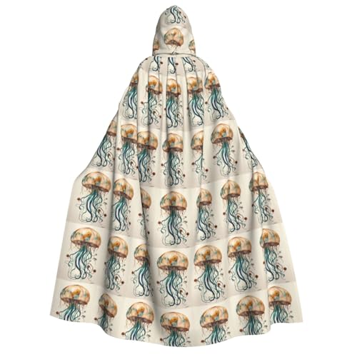 GUOLGP Kapuzenumhang mit Quallenmuster, für Damen und Herren, für Halloween, Weihnachten, Karneval, Mottopartys GUOLGP Kapuzenumhang mit Quallenmuster, für Damen und Herren, für Halloween, Weihnachten, Karneval, Mottopartys von GUOLGP