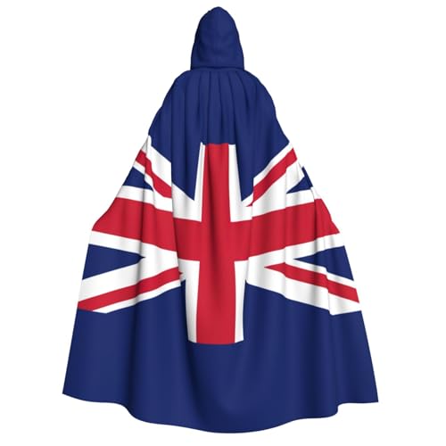 GUOLGP Kapuzenumhang mit britischer Flagge, für Damen und Herren, für Halloween, Weihnachten, Karneval, Mottopartys von GUOLGP
