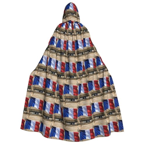 GUOLGP Kapuzenumhang mit französischer Flagge, für Damen und Herren, für Halloween, Weihnachten, Karneval, Mottopartys GUOLGP Kapuzenumhang mit französischer Flagge, für Damen und Herren, für Halloween, Weihnachten, Karneval, Mottopartys von GUOLGP