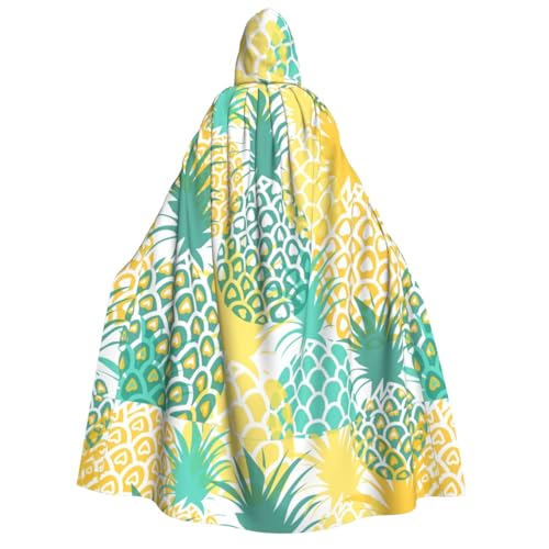 GUOLGP Kapuzenumhang mit tropischem Ananas-Druck, für Damen und Herren, für Halloween, Weihnachten, Karneval, Mottopartys von GUOLGP