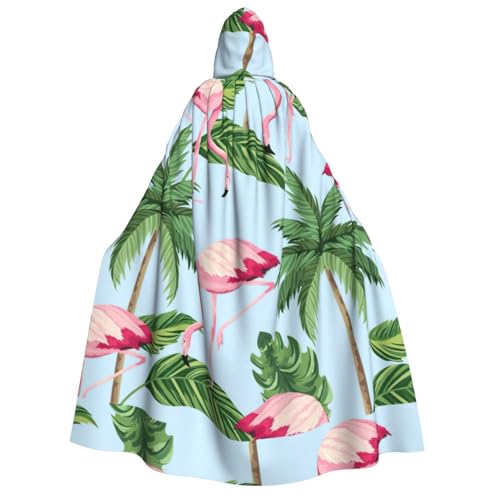 GUOLGP Kapuzenumhang mit tropischem Flamingodruck, für Damen und Herren, für Halloween, Weihnachten, Karneval, Mottopartys GUOLGP Kapuzenumhang mit tropischem Flamingodruck, für Damen und Herren, für Halloween, Weihnachten, Karneval, Mottopartys von GUOLGP