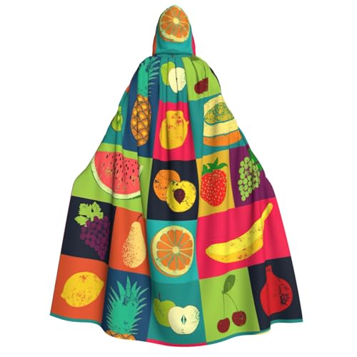 GUOLGP Kunststil, Obstdruck, für Damen und Herren, Kapuzenumhang für Halloween, Weihnachten, Karneval, Mottopartys GUOLGP Kunststil, Obstdruck, für Damen und Herren, Kapuzenumhang für Halloween, Weihnachten, Karneval, Mottopartys von GUOLGP