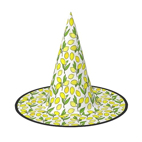 GUOLGP Lustiger Halloween-Hexenhut mit gelben Zitronen für Partys, Karneval und Cosplay, leicht, faltbar GUOLGP Lustiger Halloween-Hexenhut mit gelben Zitronen für Partys, Karneval und Cosplay, leicht, faltbar von GUOLGP