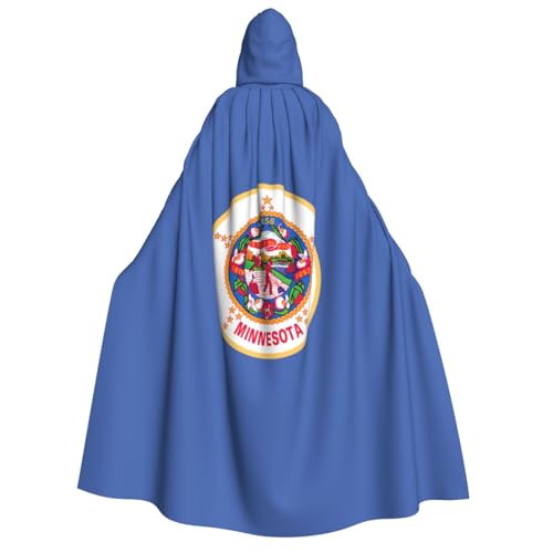 GUOLGP Minnesota State Flag Print Herren und Damen Erwachsene Kapuzenumhang für Halloween, Weihnachten, Karneval, Themenpartys von GUOLGP
