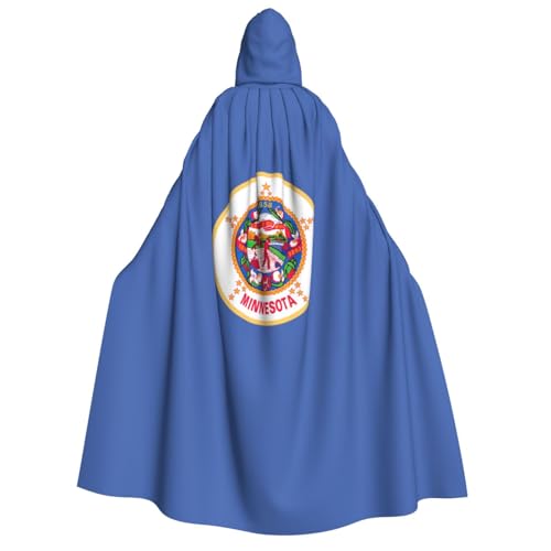 GUOLGP Minnesota State Flag Print Herren und Damen Erwachsene Kapuzenumhang für Halloween, Weihnachten, Karneval, Themenpartys von GUOLGP