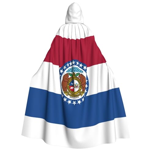 GUOLGP Missouri State Flag Print Herren und Damen Kapuzenumhang für Halloween, Weihnachten, Karneval, Mottopartys von GUOLGP
