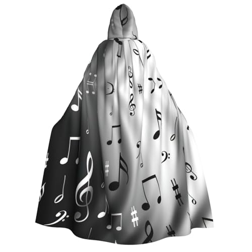 GUOLGP Musiknoten-Druck, für Damen und Herren, Kapuzenumhang für Halloween, Weihnachten, Karneval, Mottopartys GUOLGP Musiknoten-Druck, für Damen und Herren, Kapuzenumhang für Halloween, Weihnachten, Karneval, Mottopartys von GUOLGP
