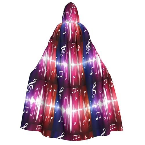GUOLGP Musiknoten Druck Männer und Frauen Erwachsene Kapuzenumhang für Halloween Weihnachten Karneval Mottopartys GUOLGP Musiknoten Druck Männer und Frauen Erwachsene Kapuzenumhang für Halloween Weihnachten Karneval Mottopartys von GUOLGP