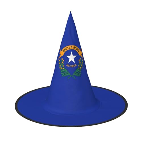 GUOLGP Nevada State Flag Print Stilvolle Halloween Hexenhut für Partys Karneval und Cosplay Leicht Faltbar von GUOLGP