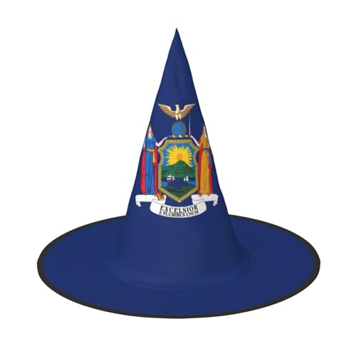 GUOLGP New York Flagge Druck Stilvolle Halloween Hexenhut für Partys Karneval und Cosplay Leicht Faltbar von GUOLGP