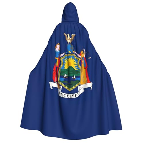 GUOLGP New York State Flag Print Herren und Damen Kapuzenumhang für Halloween, Weihnachten, Karneval, Mottopartys von GUOLGP