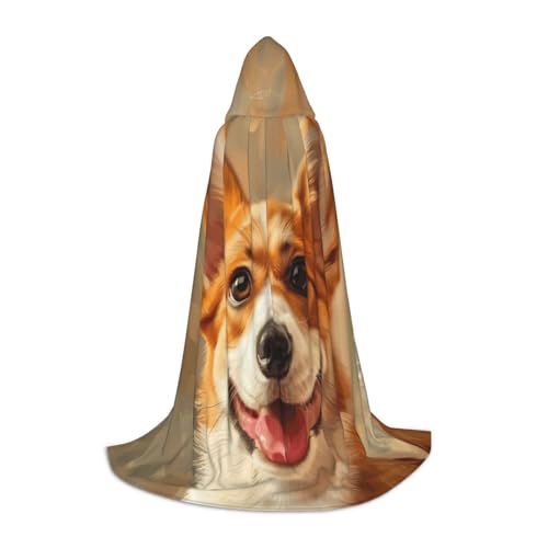 GUOLGP Niedlicher Corgi-Aufdruck, Halloween-Kapuzenumhang für Herren, Damen, Teenager, Zauberer, Robe für Weihnachten, Kostüm, Karneval GUOLGP Niedlicher Corgi-Aufdruck, Halloween-Kapuzenumhang für Herren, Damen, Teenager, Zauberer, Robe für Weihnachten, Kostüm, Karneval von GUOLGP