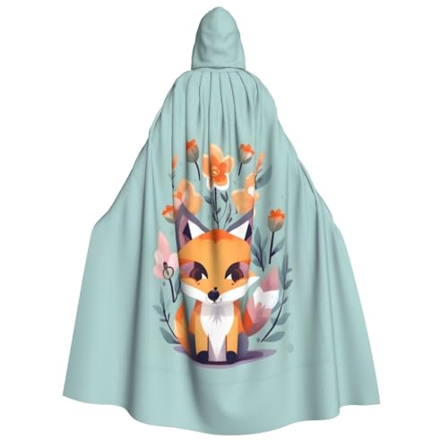 GUOLGP Niedlicher Fuchs-Blumen-Aufdruck, für Damen und Herren, Kapuzenumhang für Halloween, Weihnachten, Karneval, Mottopartys GUOLGP Niedlicher Fuchs-Blumen-Aufdruck, für Damen und Herren, Kapuzenumhang für Halloween, Weihnachten, Karneval, Mottopartys von GUOLGP