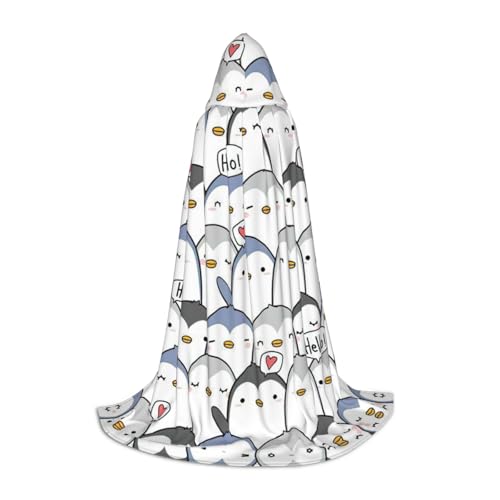 GUOLGP Niedlicher Pinguin-Druck, Halloween-Kapuzenumhang, für Herren, Damen, Teenager, Zauberer, Robe für Weihnachten, Kostüm, Karneval GUOLGP Niedlicher Pinguin-Druck, Halloween-Kapuzenumhang, für Herren, Damen, Teenager, Zauberer, Robe für Weihnachten, Kostüm, Karneval von GUOLGP