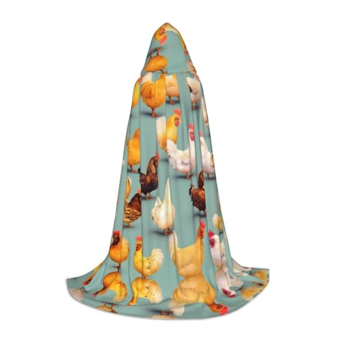 GUOLGP Niedlicher Umhang mit Huhn-Motiv, Halloween-Kapuzenumhang, für Herren, Damen, Teenager, Zauberer, Robe für Weihnachten, Kostüm, Karneval GUOLGP Niedlicher Umhang mit Huhn-Motiv, Halloween-Kapuzenumhang, für Herren, Damen, Teenager, Zauberer, Robe für Weihnachten, Kostüm, Karneval von GUOLGP