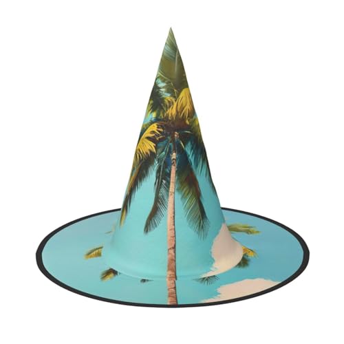 GUOLGP Palmen-Druck, stilvoller Halloween-Hexenhut, für Partys, Karneval und Cosplay, leicht, faltbar GUOLGP Palmen-Druck, stilvoller Halloween-Hexenhut, für Partys, Karneval und Cosplay, leicht, faltbar von GUOLGP