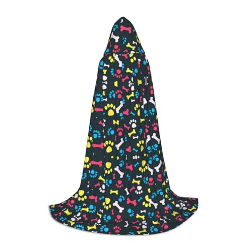GUOLGP Regenbogen, Hunde-/Katzenpfotenabdruck, Halloween-Kapuzenumhang, für Herren, Damen, Teenager, Zauberer, Robe für Weihnachten, Kostüm, Karneval GUOLGP Regenbogen, Hunde-/Katzenpfotenabdruck, Halloween-Kapuzenumhang, für Herren, Damen, Teenager, Zauberer, Robe für Weihnachten, Kostüm, Karneval von GUOLGP