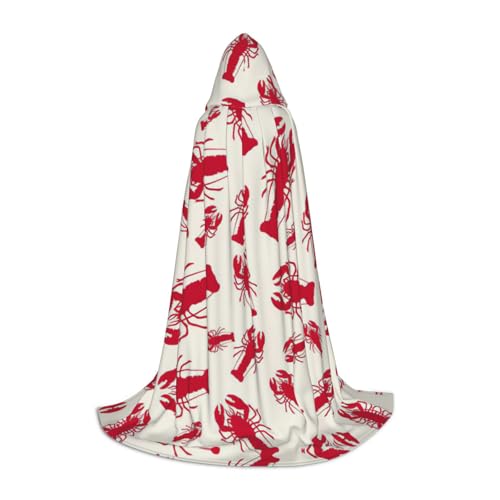 GUOLGP Roter Hummer-Druck, Halloween, Kapuzenumhang, Herren, Damen, Teenager, Zauberer, Robe für Weihnachten, Kostüm, Karneval GUOLGP Roter Hummer-Druck, Halloween, Kapuzenumhang, Herren, Damen, Teenager, Zauberer, Robe für Weihnachten, Kostüm, Karneval von GUOLGP