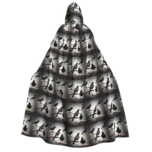 GUOLGP Schwarzer Umhang mit Krähenvögeln auf einem Ast, für Damen und Herren, mit Kapuze, für Halloween, Weihnachten, Karneval, Mottopartys GUOLGP Schwarzer Umhang mit Krähenvögeln auf einem Ast, für Damen und Herren, mit Kapuze, für Halloween, Weihnachten, Karneval, Mottopartys von GUOLGP