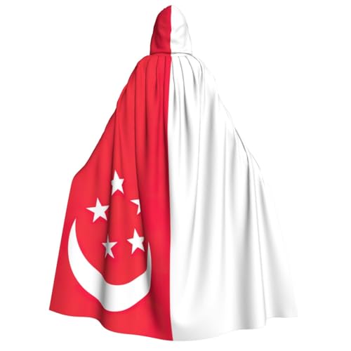 GUOLGP Singapur-Flaggen-Druck, für Damen und Herren, mit Kapuze, Umhang für Halloween, Weihnachten, Karneval, Mottopartys GUOLGP Singapur-Flaggen-Druck, für Damen und Herren, mit Kapuze, Umhang für Halloween, Weihnachten, Karneval, Mottopartys von GUOLGP