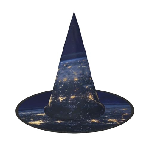GUOLGP Stilvoller Halloween-Hexenhut mit Blick auf die Erde, für Partys, Karneval und Cosplay, leicht, faltbar GUOLGP Stilvoller Halloween-Hexenhut mit Blick auf die Erde, für Partys, Karneval und Cosplay, leicht, faltbar von GUOLGP