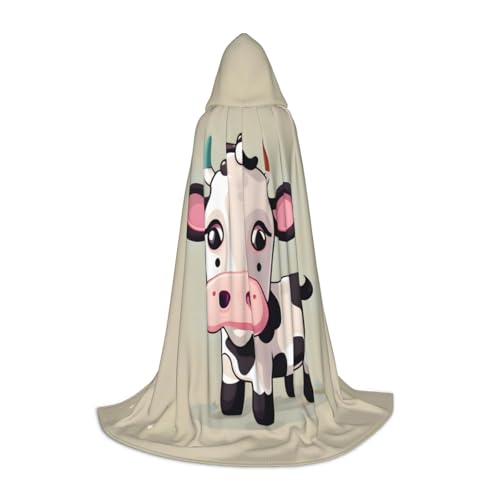 GUOLGP Süßer weißer Kuh-Druck, Halloween-Kapuzenumhang für Herren, Damen, Teenager, Zauberer, Robe für Weihnachten, Kostüm, Karneval GUOLGP Süßer weißer Kuh-Druck, Halloween-Kapuzenumhang für Herren, Damen, Teenager, Zauberer, Robe für Weihnachten, Kostüm, Karneval von GUOLGP