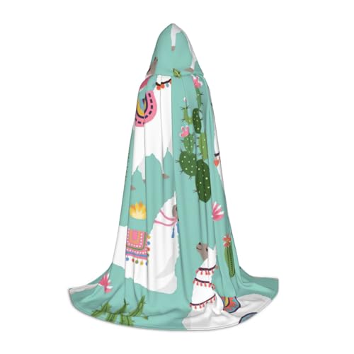 GUOLGP Tropischer Lama, Alpaka, Kaktus, Blumendruck, Halloween, Kapuzenumhang, Herren, Damen, Teenager, Zauberer, Robe für Weihnachten, Kostüm, Karneval GUOLGP Tropischer Lama, Alpaka, Kaktus, Blumendruck, Halloween, Kapuzenumhang, Herren, Damen, Teenager, Zauberer, Robe für Weihnachten, Kostüm, Karneval von GUOLGP