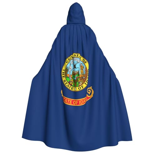 GUOLGP Umhang mit Kapuze für Damen und Herren, Motiv: Idaho Staatsflagge, für Halloween, Weihnachten, Karneval, Mottopartys von GUOLGP