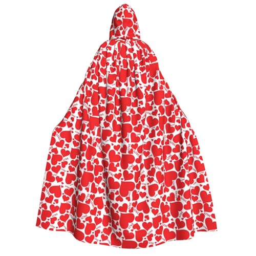GUOLGP Umhang mit Kapuze für Damen und Herren, mit Herzmotiv, für Halloween, Weihnachten, Karneval, Mottopartys von GUOLGP