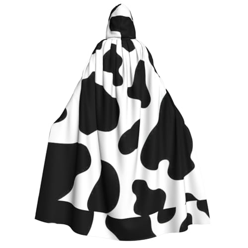 GUOLGP Umhang mit Kapuze für Damen und Herren, mit Kuh-Punktdruck, für Halloween, Weihnachten, Karneval, Mottopartys von GUOLGP