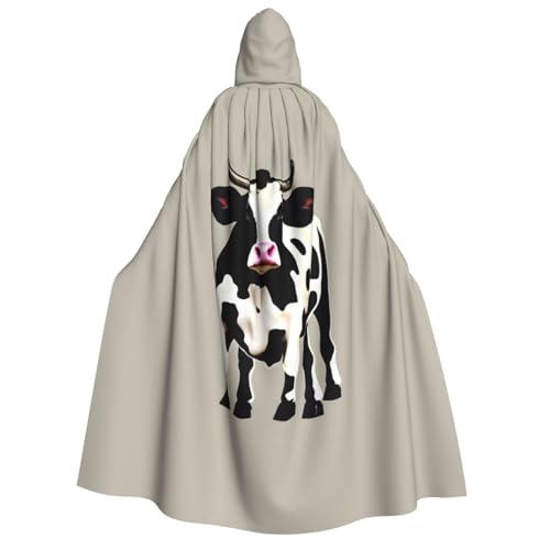 GUOLGP Umhang mit Kapuze für Damen und Herren, mit Kuhmotiv, für Halloween, Weihnachten, Karneval, Mottopartys von GUOLGP