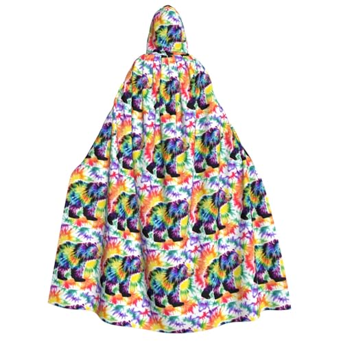 GUOLGP Umhang mit Kapuze für Damen und Herren mit Bärentanzen, Batikdruck, für Halloween, Weihnachten, Karneval, Mottopartys GUOLGP Umhang mit Kapuze für Damen und Herren mit Bärentanzen, Batikdruck, für Halloween, Weihnachten, Karneval, Mottopartys von GUOLGP