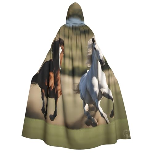 GUOLGP Umhang mit Kapuze für Damen und Herren mit Laufpferden, für Halloween, Weihnachten, Karneval, Mottopartys von GUOLGP