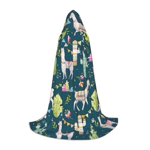GUOLGP Umhang mit Kapuze und tropischem Kaktusdruck, Motiv: Lama, Tier, Alpaka, tropischer Kaktus, für Herren, Damen, Teenager, Zauberer, Robe für Weihnachten, Kostüm, Karneval GUOLGP Umhang mit Kapuze und tropischem Kaktusdruck, Motiv: Lama, Tier, Alpaka, tropischer Kaktus, für Herren, Damen, Teenager, Zauberer, Robe für Weihnachten, Kostüm, Karneval von GUOLGP