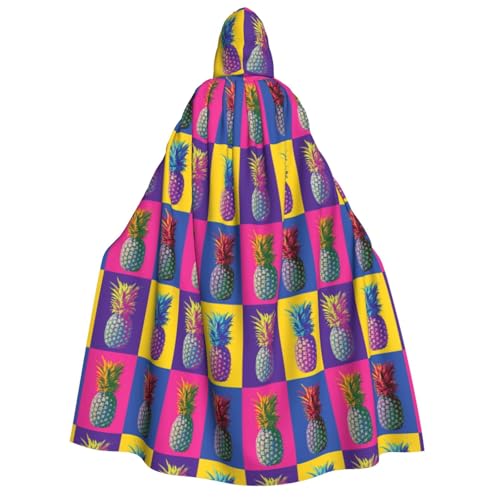 GUOLGP Umhang mit buntem Ananas-Muster, für Damen und Herren, mit Kapuze, für Halloween, Weihnachten, Karneval, Mottopartys GUOLGP Umhang mit buntem Ananas-Muster, für Damen und Herren, mit Kapuze, für Halloween, Weihnachten, Karneval, Mottopartys von GUOLGP