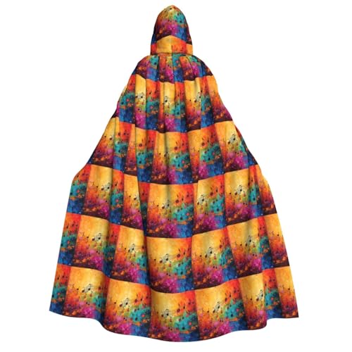GUOLGP Umhang mit bunten Musiknoten für Damen und Herren, mit Kapuze, für Halloween, Weihnachten, Karneval, Mottopartys GUOLGP Umhang mit bunten Musiknoten für Damen und Herren, mit Kapuze, für Halloween, Weihnachten, Karneval, Mottopartys von GUOLGP
