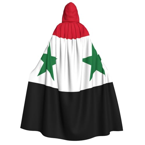 GUOLGP Umhang mit der Flagge der Arabischen Republik Syrien, für Damen und Herren, mit Kapuze, für Halloween, Weihnachten, Karneval, Mottopartys von GUOLGP