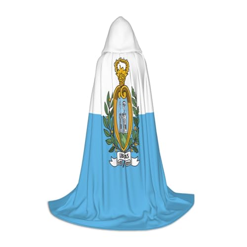 GUOLGP Umhang mit der Flagge von San Marino, für Halloween, Herren, Damen, Teenager, Zauberer, Robe für Weihnachten, Kostüm, Karneval von GUOLGP