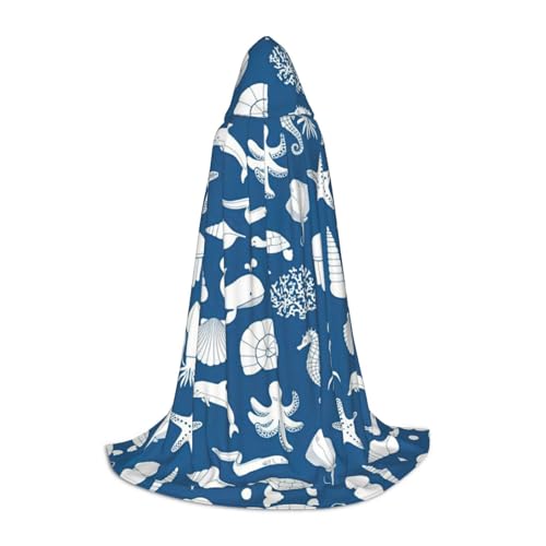 GUOLGP Unterwasser-Umhang mit Kapuze, Motiv: Meeresleben, Halloween, Herren, Damen, Teenager, Zauberer, Robe für Weihnachten, Kostüm, Karneval GUOLGP Unterwasser-Umhang mit Kapuze, Motiv: Meeresleben, Halloween, Herren, Damen, Teenager, Zauberer, Robe für Weihnachten, Kostüm, Karneval von GUOLGP