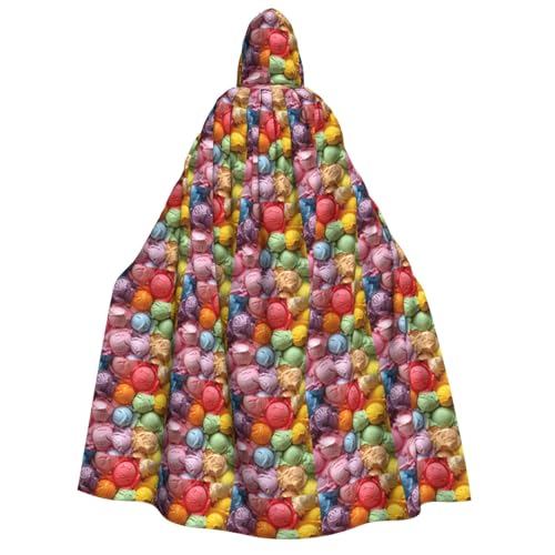 GUOLGP Viele farbige Eiscreme-Aufdrucke für Damen und Herren mit Kapuze für Halloween, Weihnachten, Karneval, Themenpartys von GUOLGP