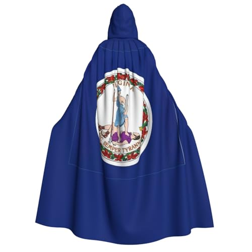 GUOLGP Virginia State Flag Print Herren und Damen Kapuzenumhang für Halloween, Weihnachten, Karneval, Themenpartys von GUOLGP