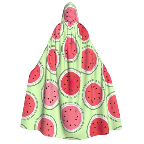 GUOLGP Wassermelonen-Umhang für Damen und Herren, mit Kapuze, für Halloween, Weihnachten, Karneval, Mottopartys von GUOLGP
