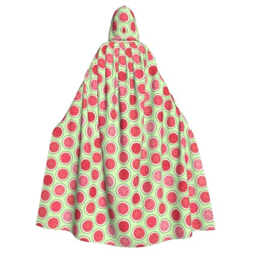 GUOLGP Wassermelonen-grüner Druck, Halloween-Kapuzenumhang für Erwachsene und Kinder, für Cosplay-Partys und Festivals GUOLGP Wassermelonen-grüner Druck, Halloween-Kapuzenumhang für Erwachsene und Kinder, für Cosplay-Partys und Festivals von GUOLGP