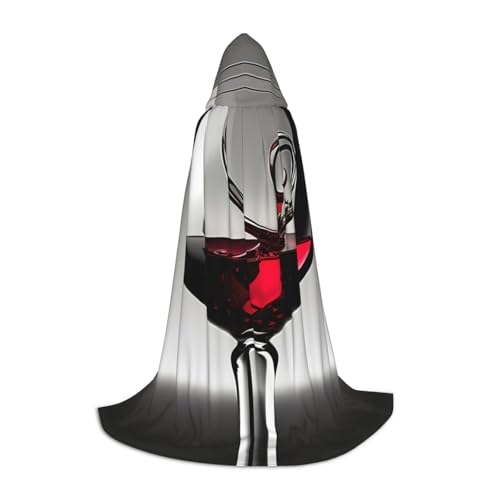 GUOLGP Weinglas-Druck, Halloween, Kapuzenumhang, für Herren, Damen, Teenager, Zauberer, Robe für Weihnachten, Kostüm, Karneval GUOLGP Weinglas-Druck, Halloween, Kapuzenumhang, für Herren, Damen, Teenager, Zauberer, Robe für Weihnachten, Kostüm, Karneval von GUOLGP