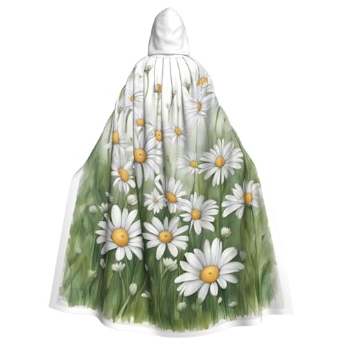 GUOLGP Weißes Gänseblümchen-Motiv, Halloween-Kapuzenumhang für Erwachsene und Kinder, für Cosplay-Partys und Festivals GUOLGP Weißes Gänseblümchen-Motiv, Halloween-Kapuzenumhang für Erwachsene und Kinder, für Cosplay-Partys und Festivals von GUOLGP