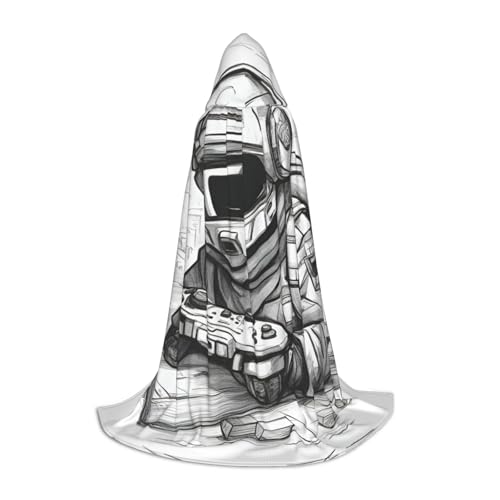 Monochrome Skizzen-Stil Gaming-Druck Halloween Kapuzenumhang Männer Frauen Teenager Zauberer Robe für Weihnachten Kostüm Karneval Monochrome Skizzen-Stil Gaming-Druck Halloween Kapuzenumhang Männer Frauen Teenager Zauberer Robe für Weihnachten Kostüm Karneval von GUOLGP