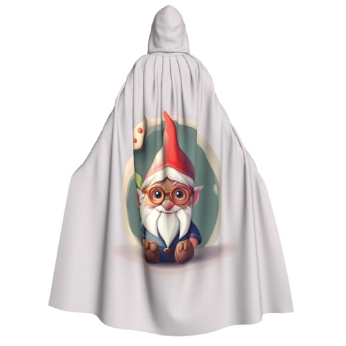 Niedlicher Zwergen-Druck, für Damen und Herren, Kapuzenumhang für Halloween, Weihnachten, Karneval, Mottopartys von GUOLGP