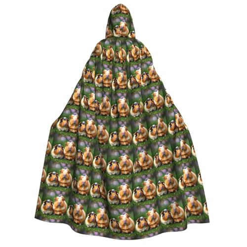 Süßer Meerschweinchen-Aufdruck, für Damen und Herren, Kapuzenumhang für Halloween, Weihnachten, Karneval, Mottopartys von GUOLGP