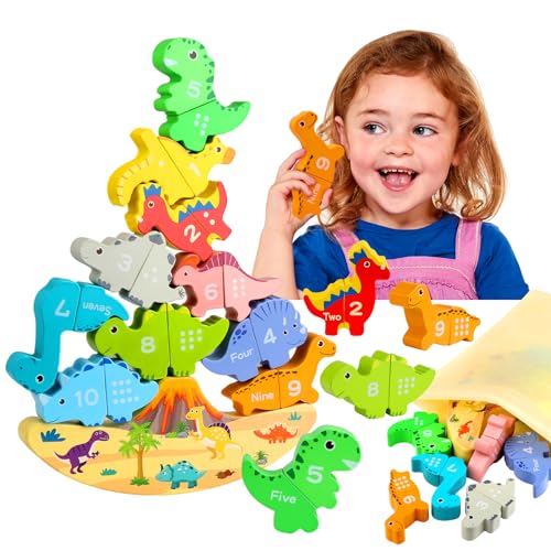 GUOYIHUA Montessori Spielzeug Ab 1 Jahr, Holz Magnetisch Dinosaurier Stapelspiel Balancieren Stapelspielzeug, Balance Spiel Motorikspielzeug, Feinmotorik Lernspielzeug Geschenk für Baby Kleinkinder GUOYIHUA Montessori Spielzeug Ab 1 Jahr, Holz Magnetisch Dinosaurier Stapelspiel Balancieren Stapelspielzeug, Balance Spiel Motorikspielzeug, Feinmotorik Lernspielzeug Geschenk für Baby Kleinkinder von GUOYIHUA